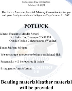 October 11 2021 flyer potluck